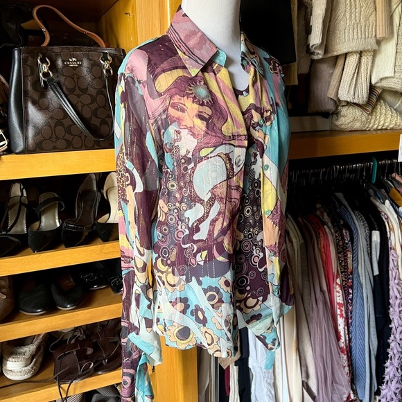 NWOT JUST CAVALLI ROBERT CAVALLI Rare Blouse & Tank Set - Picture 3 of 16